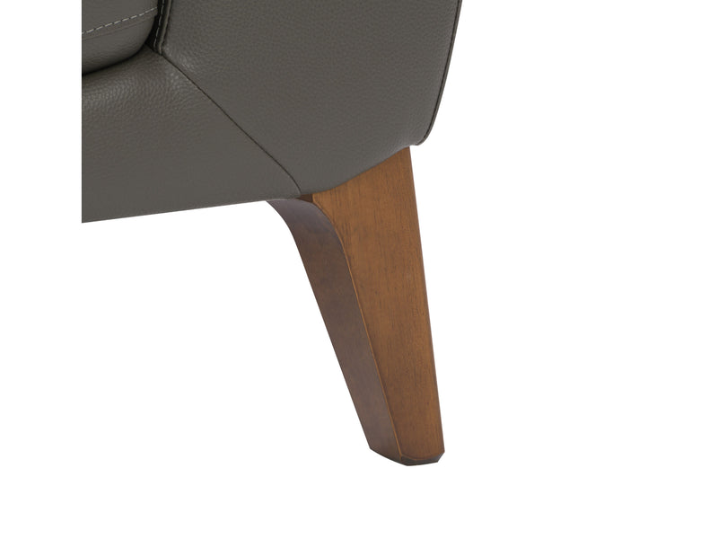 grey Faux Leather Accent Chair London Collection detail image by CorLiving