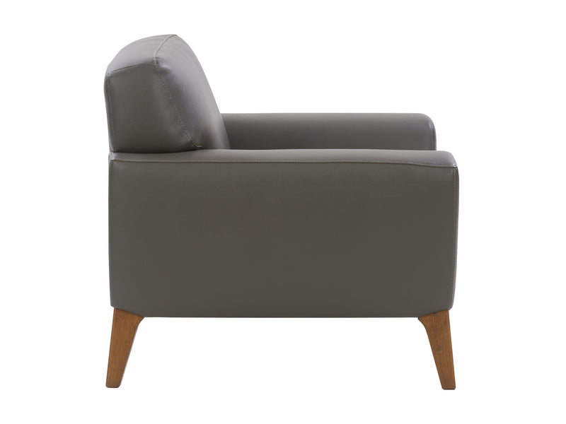 grey Faux Leather Accent Chair London Collection product image by CorLiving