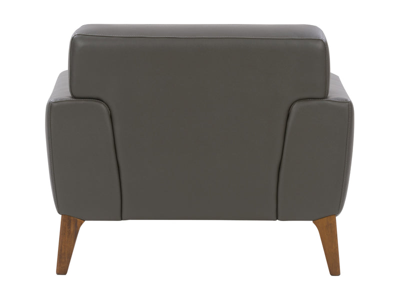 grey Faux Leather Accent Chair London Collection product image by CorLiving