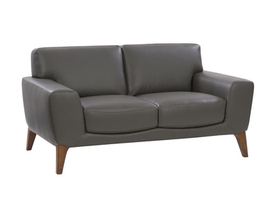 grey Faux Leather Loveseat London Collection product image by CorLiving#color_grey