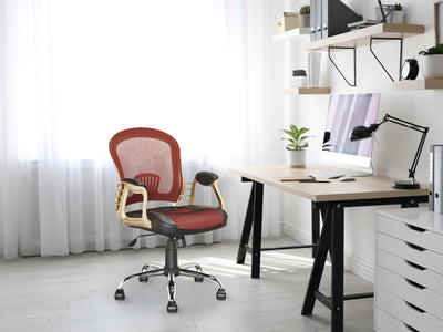 red Mesh Office Chair Quinn Collection lifestyle scene by CorLiving#color_red
