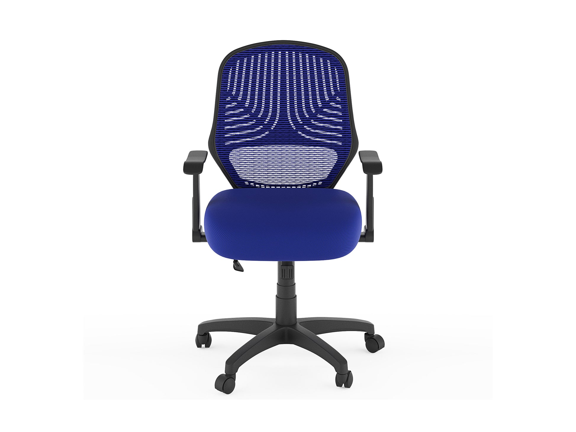 Ergonomic mesh office chair with adjustable armrests, lumbar support, breathable black mesh backrest, and cushioned seat. Ideal for home or office use, providing comfort and support during long work hours.