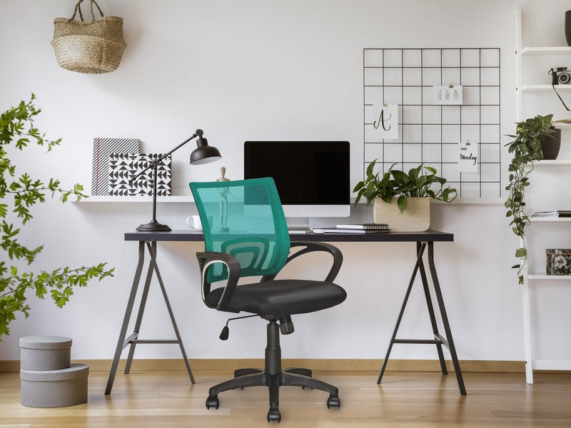 teal Mesh Back Office Chair Jaxon Collection lifestyle scene by CorLiving