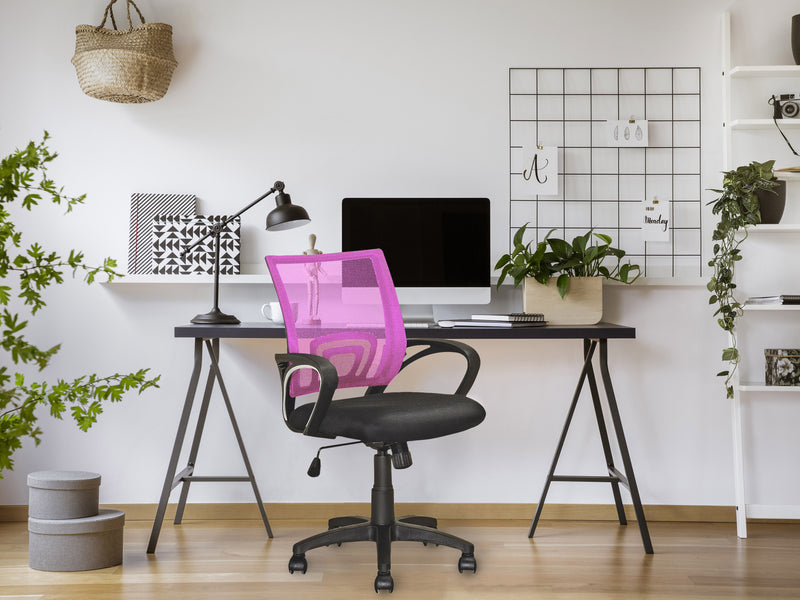 pink Mesh Back Office Chair Jaxon Collection lifestyle scene by CorLiving