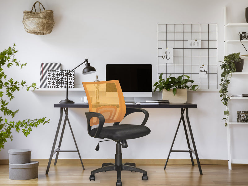 orange Mesh Back Office Chair Jaxon Collection lifestyle scene by CorLiving