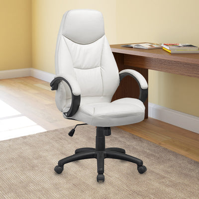 white Office Chair with Lumbar Support Erin Collection lifestyle scene by CorLiving#color_white