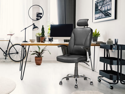 black Reclining Office Chair Brooks Collection lifestyle scene by CorLiving#color_black