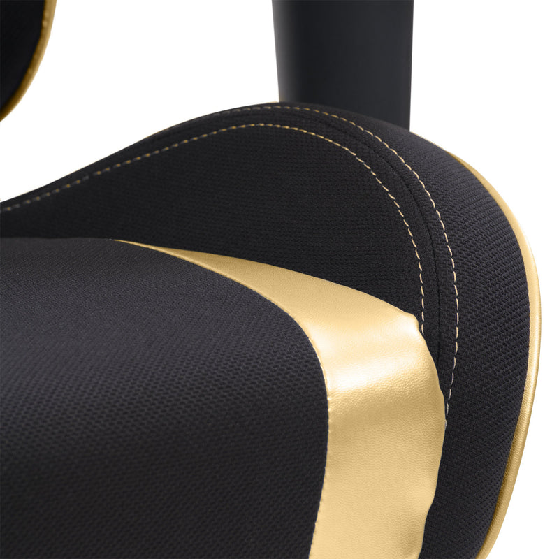 black and gold Ergonomic Gaming Chair Workspace Collection detail image by CorLiving