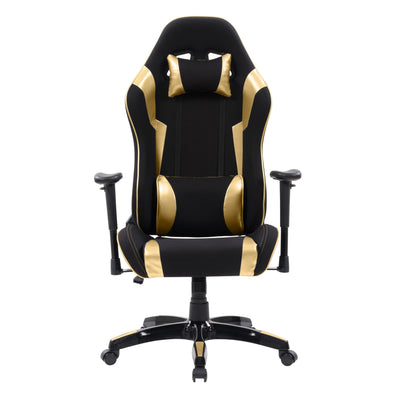 black and gold Ergonomic Gaming Chair Workspace Collection product image by CorLiving#color_black-and-gold