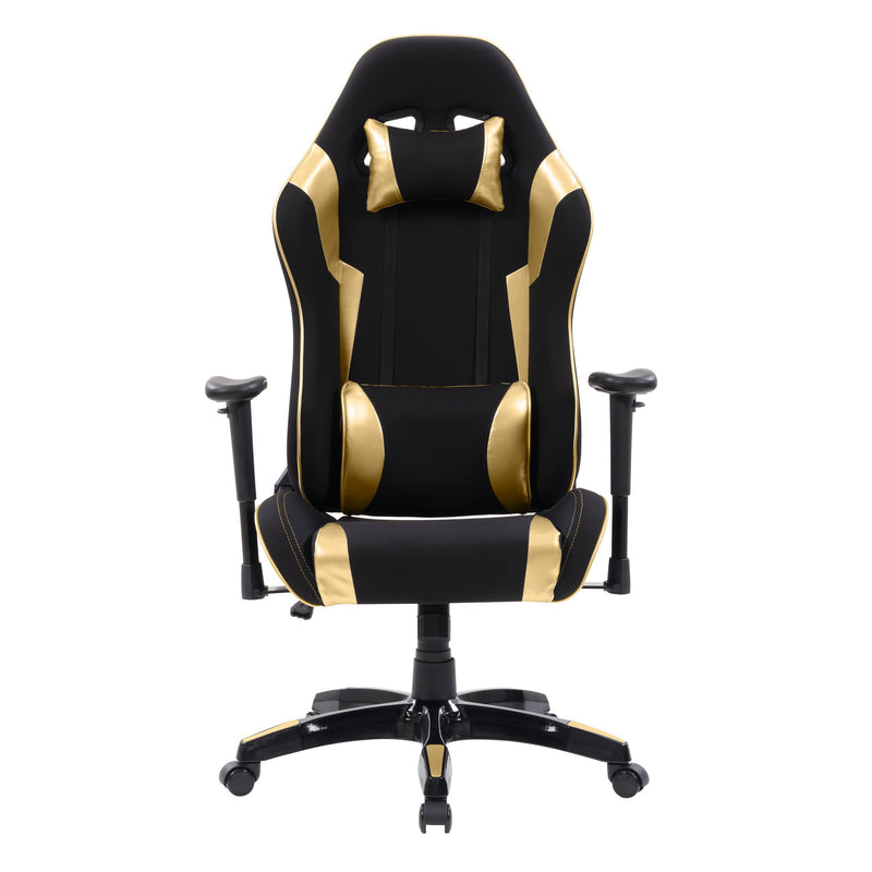 black and gold Ergonomic Gaming Chair Workspace Collection product image by CorLiving