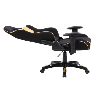 black and gold Ergonomic Gaming Chair Workspace Collection product image by CorLiving#color_black-and-gold