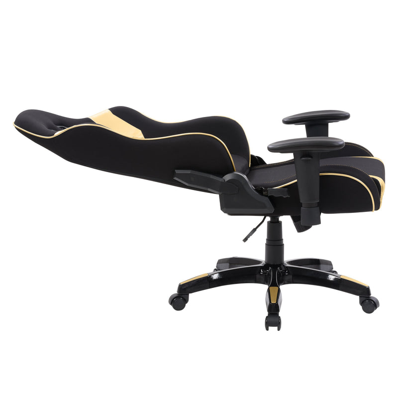 black and gold Ergonomic Gaming Chair Workspace Collection product image by CorLiving