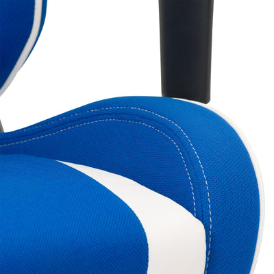 blue and white Ergonomic Gaming Chair Workspace Collection detail image by CorLiving#color_blue-and-white