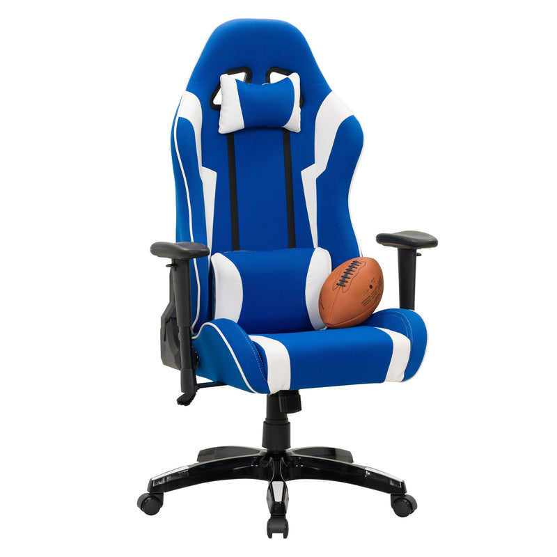 blue and white Ergonomic Gaming Chair Workspace Collection detail image by CorLiving