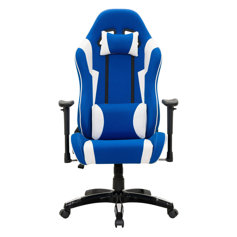blue and white Ergonomic Gaming Chair Workspace Collection product image by CorLiving
