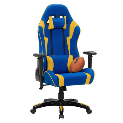 blue and yellow Ergonomic Gaming Chair Workspace Collection detail image by CorLiving#color_blue-and-yellow