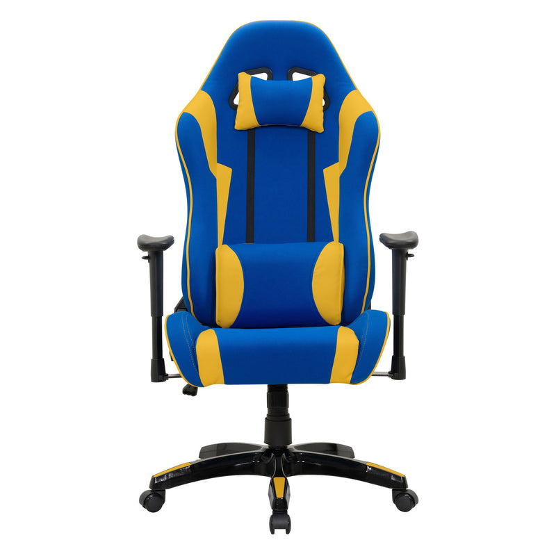 blue and yellow Ergonomic Gaming Chair Workspace Collection product image by CorLiving