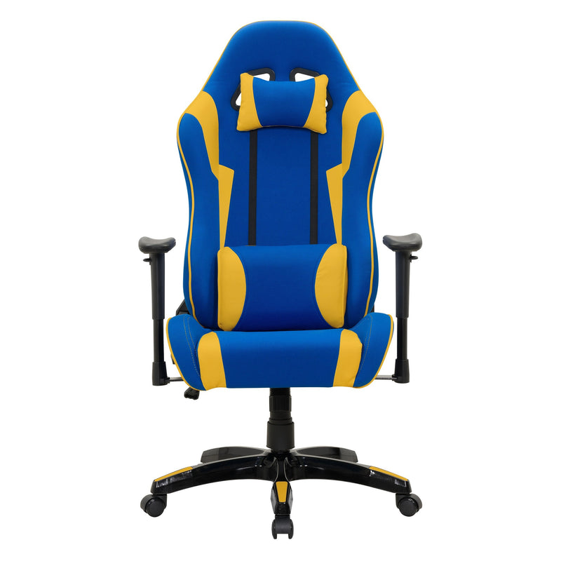 blue and yellow Ergonomic Gaming Chair Workspace Collection product image by CorLiving