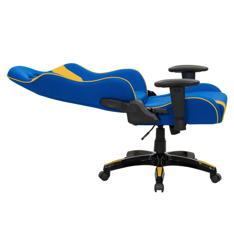 blue and yellow Ergonomic Gaming Chair Workspace Collection product image by CorLiving