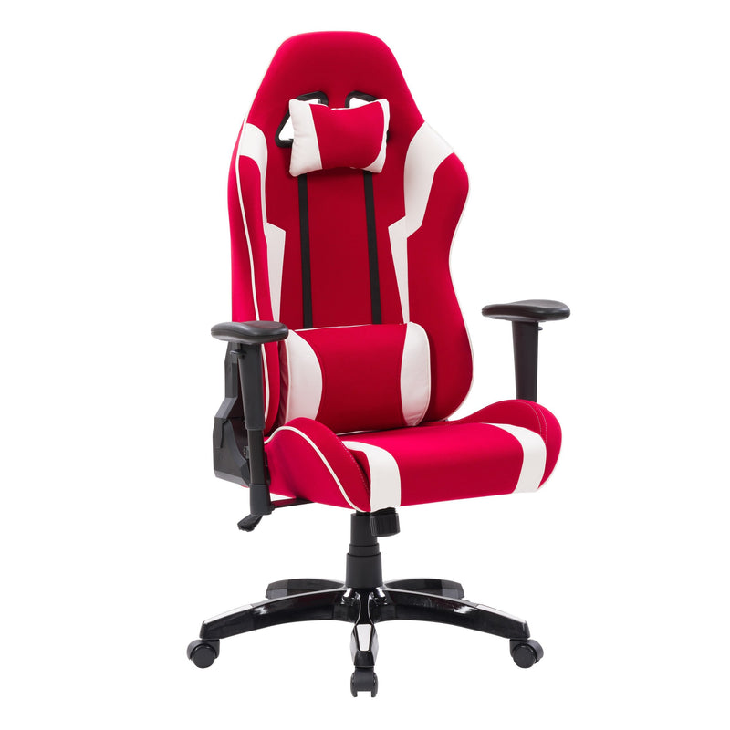 red and white Ergonomic Gaming Chair Workspace Collection product image by CorLiving