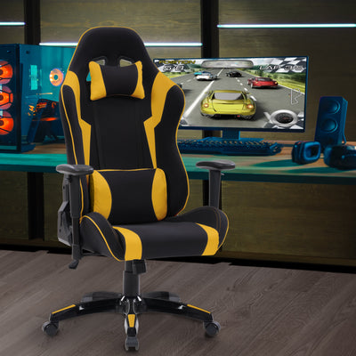 black and yellow Ergonomic Gaming Chair Workspace Collection lifestyle scene by CorLiving#color_black-and-yellow