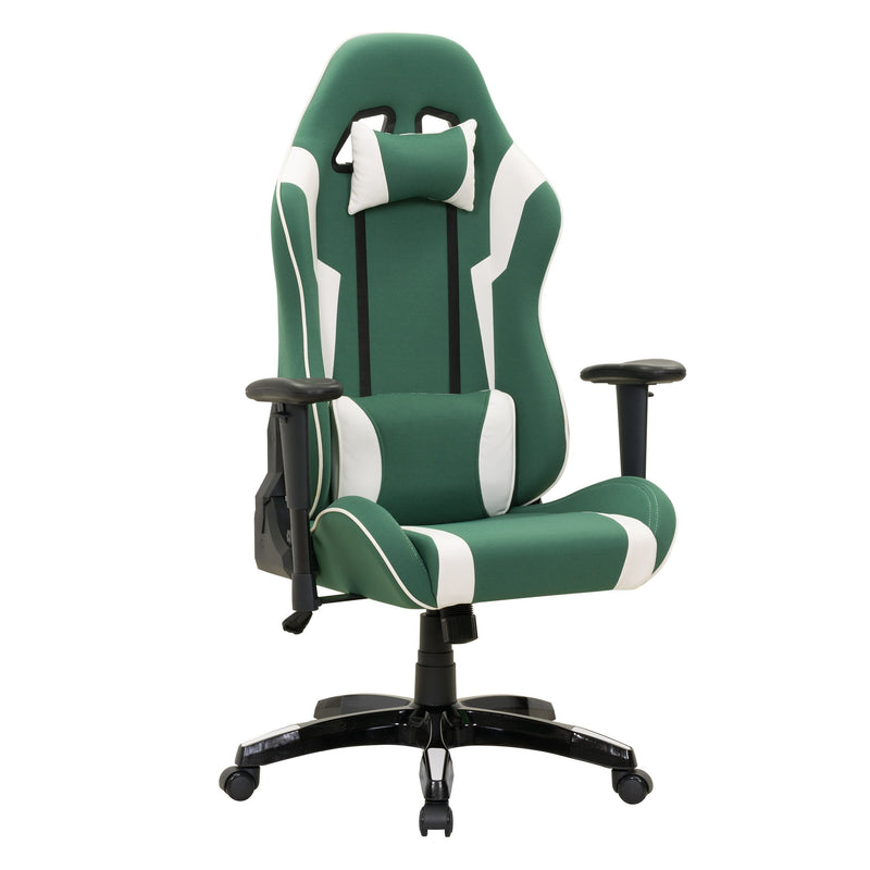 green and white Ergonomic Gaming Chair Workspace Collection product image by CorLiving