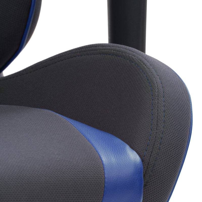 grey and blue Ergonomic Gaming Chair Workspace Collection detail image by CorLiving