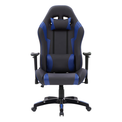 grey and blue Ergonomic Gaming Chair Workspace Collection product image by CorLiving#color_grey-and-blue