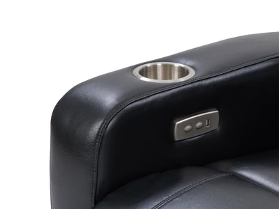 black Power Recliner with Cup Holder Ophelia Collection detail image by CorLiving#color_black