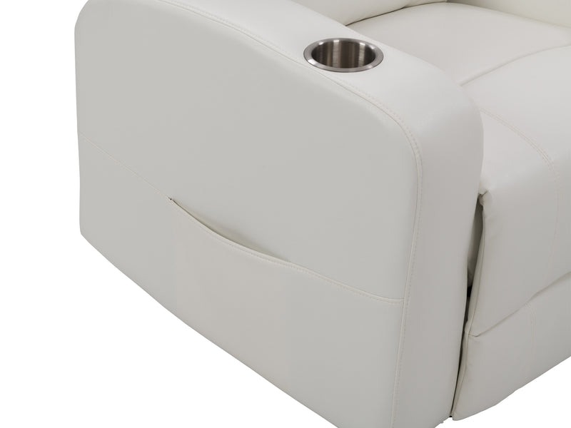 white Power Recliner with Cup Holder Ophelia Collection detail image by CorLiving