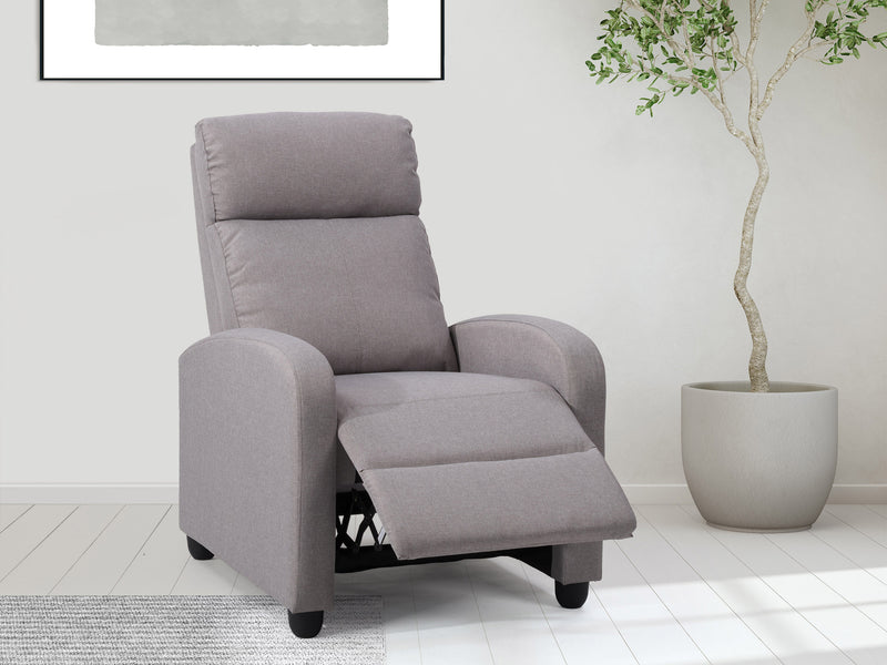 light grey Push Back Recliner Ophelia Collection lifestyle scene by CorLiving