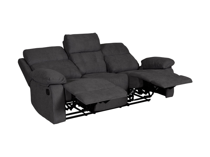 dark grey 3 Seater Recliner Sofa Oren Collection product image by CorLiving