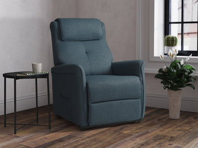 blue Power Lift Recliner Ashley Collection lifestyle scene by CorLiving#color_blue