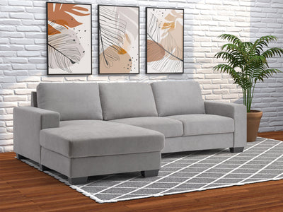 light grey Wide Sectional Couch, Right Facing Lyon Collection lifestyle scene by CorLiving#color_light-grey