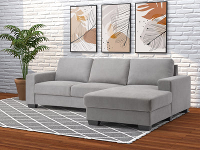 light grey Wide Sectional Couch, Left Facing Lyon Collection lifestyle scene by CorLiving#color_light-grey