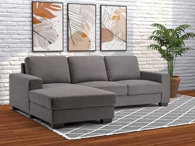 dark grey Wide Sectional Couch, Right Facing Lyon Collection lifestyle scene by CorLiving#color_dark-grey