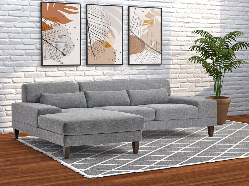 grey Modern Sectional Sofa, Right Facing Ava Collection lifestyle scene by CorLiving