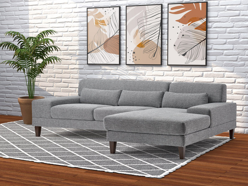 grey Modern Sectional Sofa, Left Facing Ava Collection lifestyle scene by CorLiving
