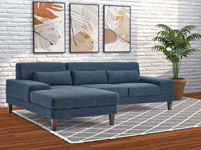 blue Modern Sectional Sofa, Right Facing Ava Collection lifestyle scene by CorLiving#color_blue