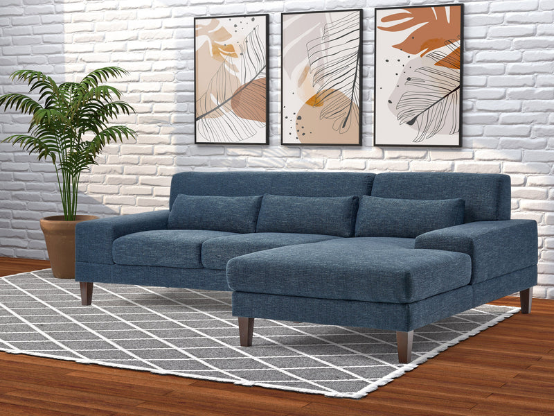blue Modern Sectional Sofa, Left Facing Ava Collection lifestyle scene by CorLiving