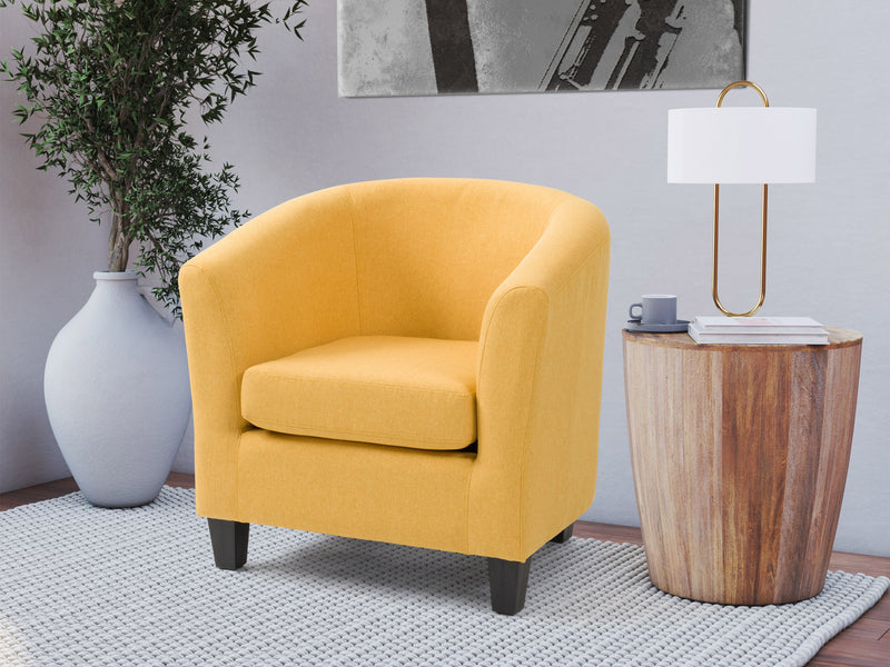 yellow Tub Chair Elewood Collection lifestyle scene by CorLiving