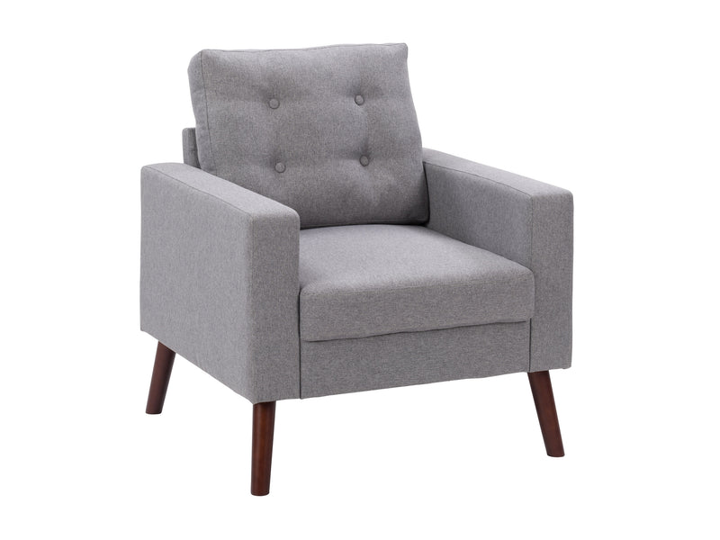 grey Tufted Accent Chair Lyla Collection product image by CorLiving