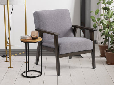 light grey Wood Armchair Greyson Collection lifestyle scene by CorLiving#color_greyson-grey