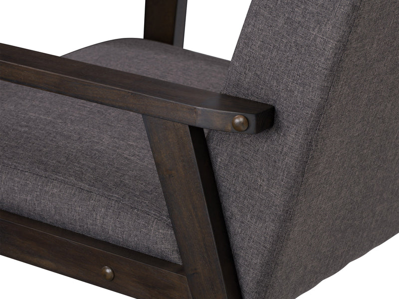 charcoal brown Wood Armchair Greyson Collection detail image by CorLiving