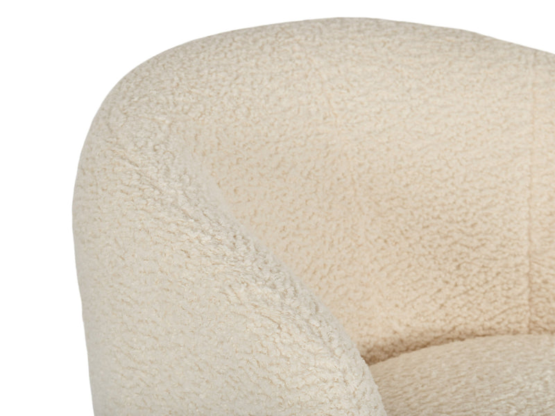 cream Boucle Barrel Accent Chair Gianna Collection detail image by CorLiving