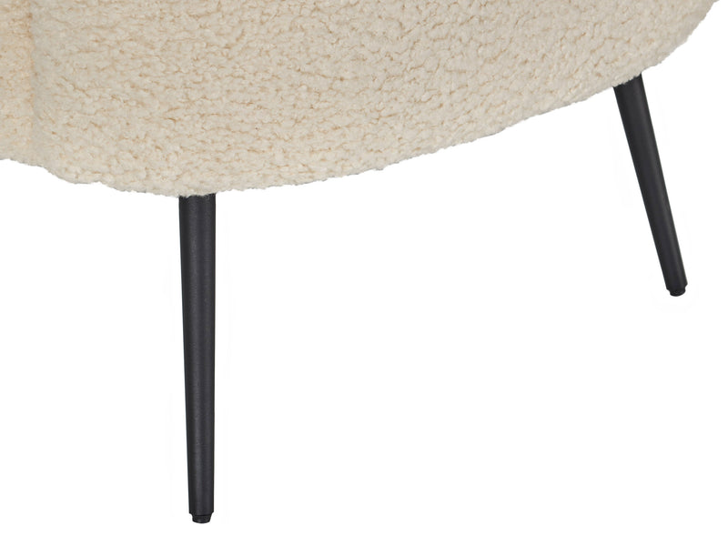 cream Boucle Barrel Accent Chair Gianna Collection detail image by CorLiving