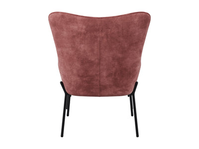pink Velvet Accent Chair with Stool Charlotte Collection product image by CorLiving#color_charlotte-salmon-pink