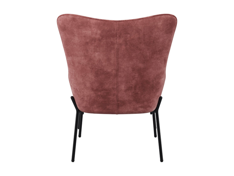 pink Velvet Accent Chair with Stool Charlotte Collection product image by CorLiving