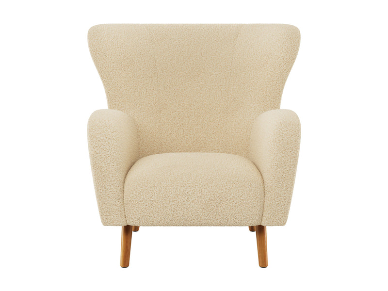 cream Boucle Wing Accent Chair Gianna Collection product image by CorLiving