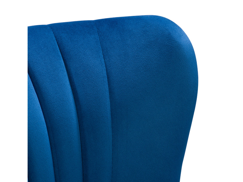 blue Velvet Accent Chair with pouf Lynwood Collection detail image by CorLiving